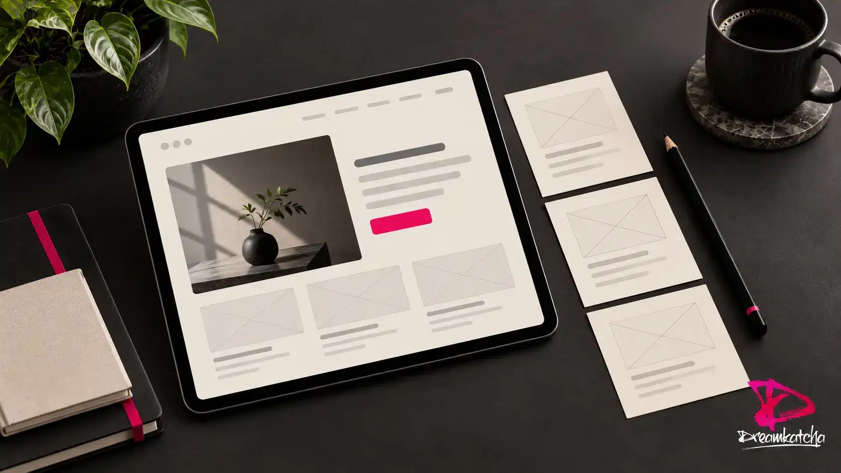 Spacious website layout with a clear content structure and a single highlighted button.